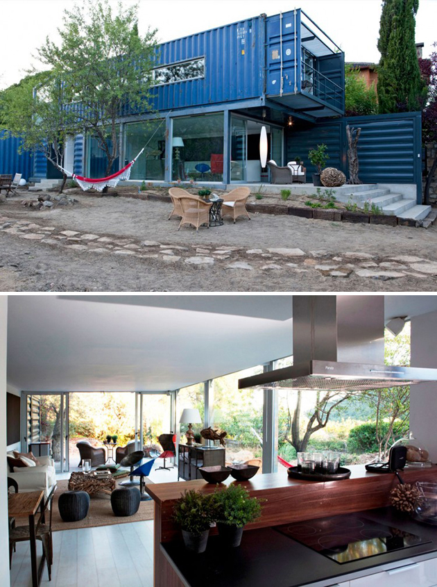 4. This house in El Tiemblo, Spain was made from four containers.